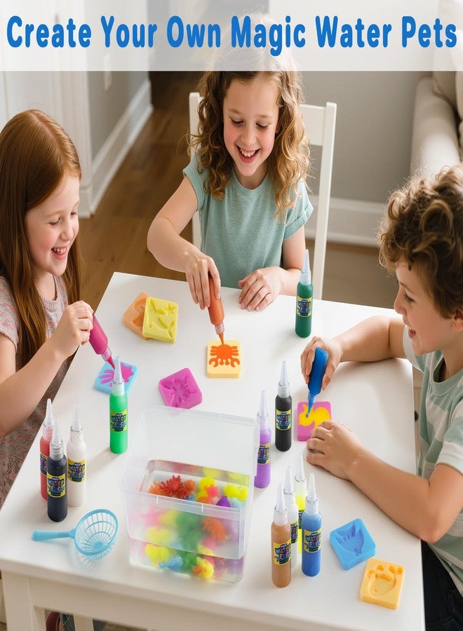 MINISENTIALS Magic Water Elf Toy Kit - Crafts Kit for Kids - Magic Gel Water Pets with Aquarium Bottle - Make Your Own Squishies Crafts Toys - Kids Christmas Birthday Gifts Party Favor for Girls Boys Ages 3+ - Image 3